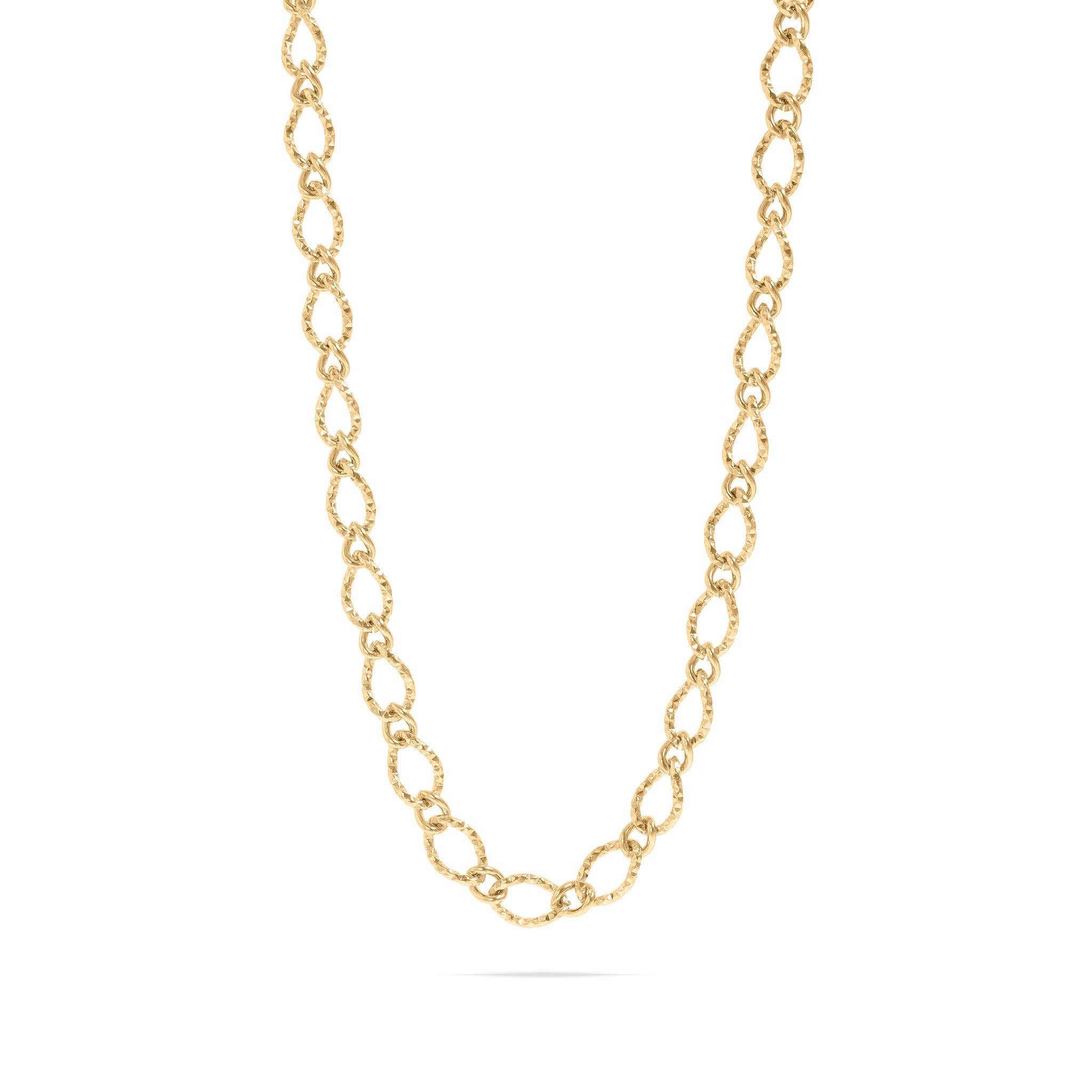 18K Gold PVD Hammered Oval Chain Necklace | Alleigh Mak & Co