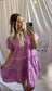 Sweet Lilac Bubble Sleeve Mini Dress
