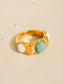 Laurent 18K Gold Non-Tarnish Natural Stone Ring