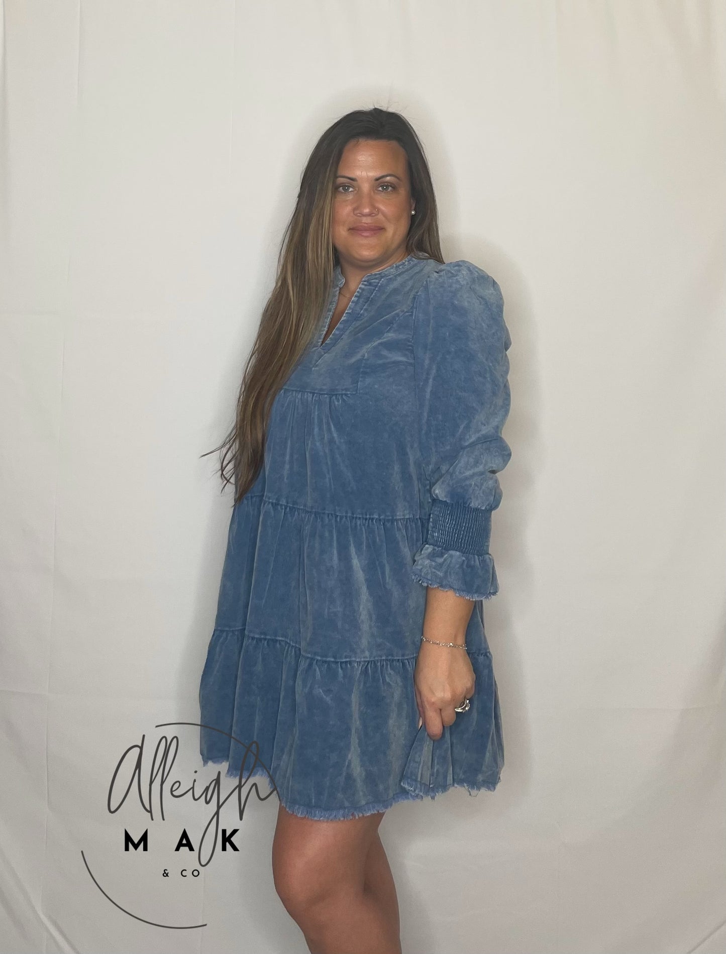 Stone Washed Denim Dress