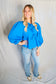 Chic and Sweet Bow Tie Peplum Top - Cobalt Blue