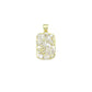 Baguette CZ Flower Rectangle Charm Pendant