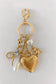 PORCELAIN BOW HEART TEDDY BEAR PEARL BAG CHARM