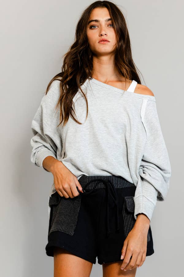 Cozy French Terry Drop Shoulder Top