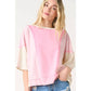 Pink Mellow Color Block Top