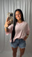 Pretty in Pink Striped Boxy Top