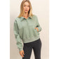 Collar Snap Buttoned Sweatshirt