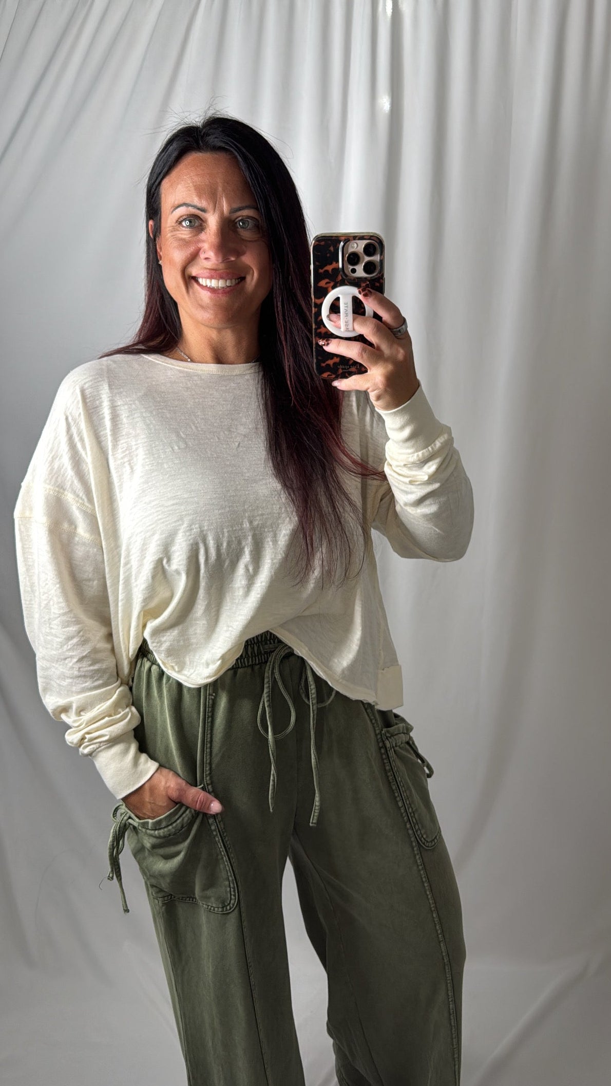 Cross Detail Open Back Long-Sleeve Top
