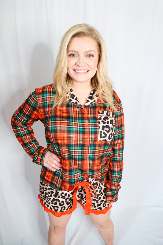 Wrapped In Safari Chic Ruffle Pajama Set