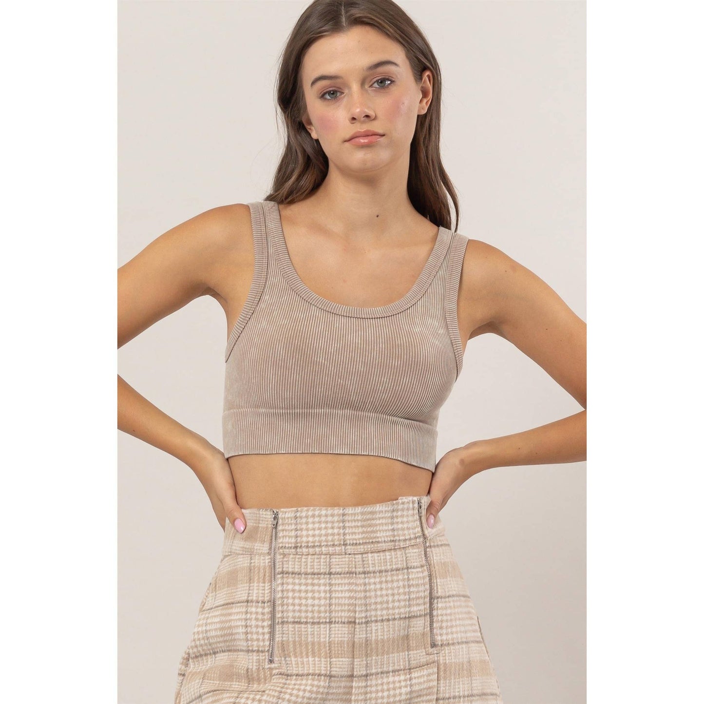 Washed Seamless Tank Crop Top
