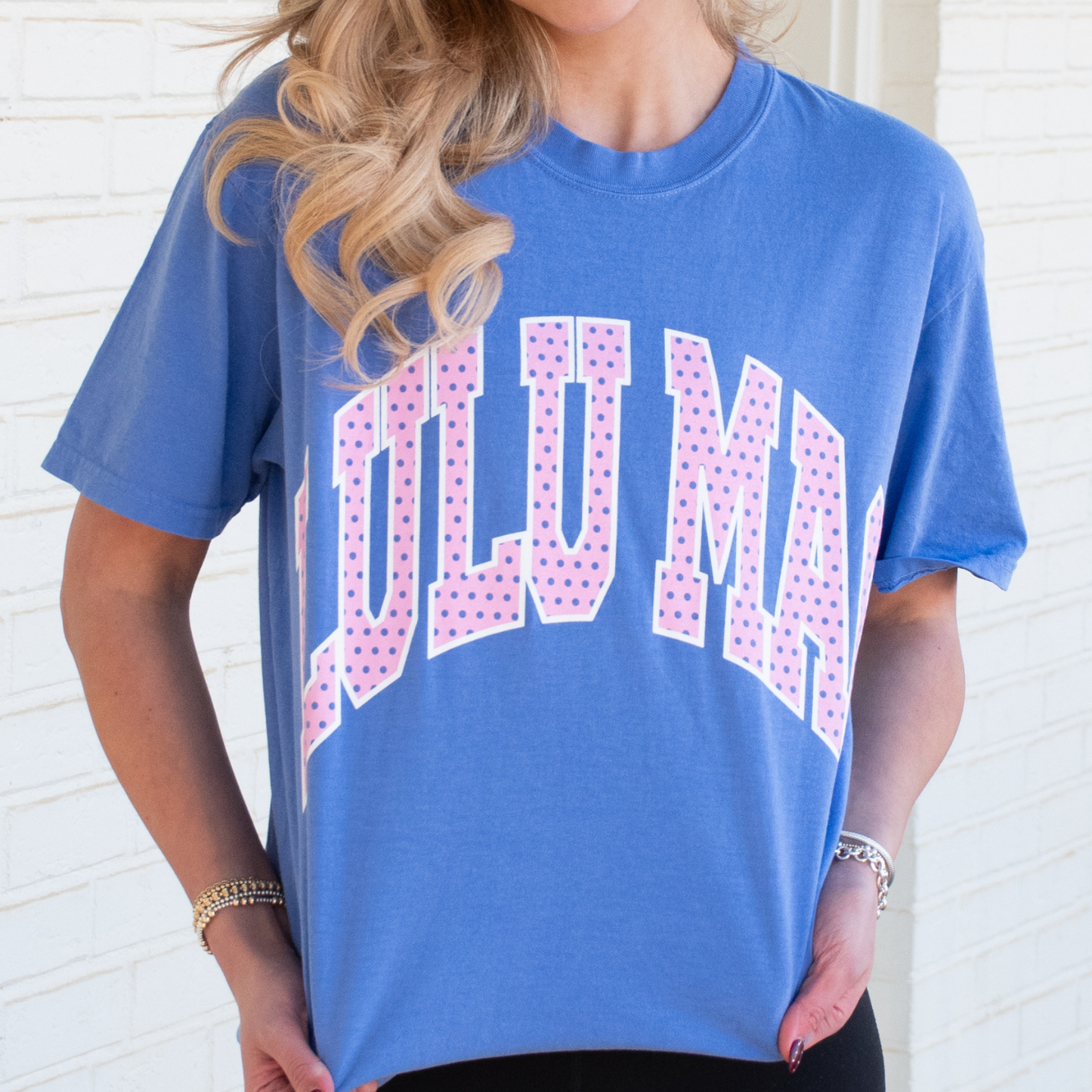 Lulu Mac Polka Dot Flo Blue Tee