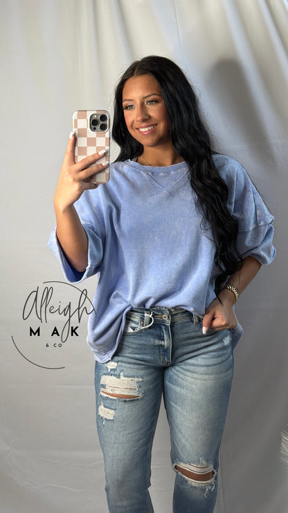 Casual Cutie Peri Blue Boxy Top