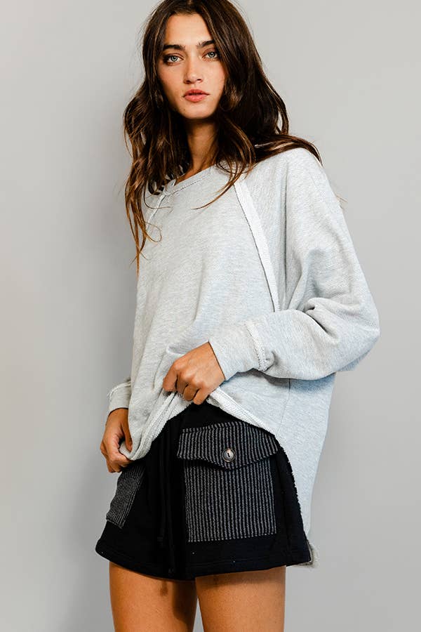 Cozy French Terry Drop Shoulder Top