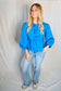 Chic and Sweet Bow Tie Peplum Top - Cobalt Blue