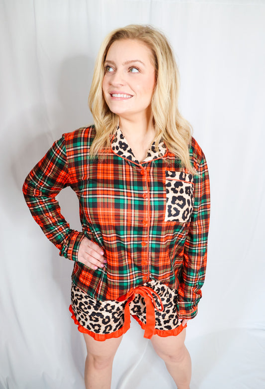 Wrapped In Safari Chic Ruffle Pajama Set