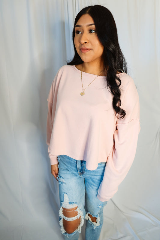 Showing Out Oversized Dusty Pink Sweatshirt