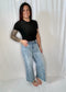 Judy Blue Mid Rise Wide Leg + Hollywood WB + Fray Hem