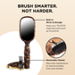 Brown tortoise hair brush with features