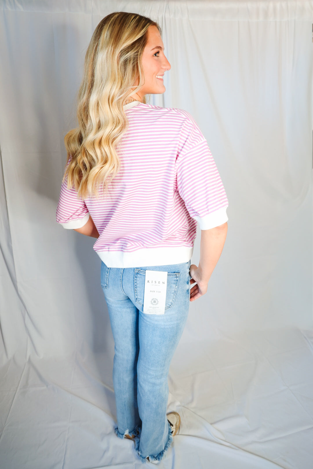 Risen Mid Rise Flare-Fray Hem Detailed Jeans with Tummy Control