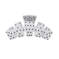 White and black polka dot hair clip for all hair types