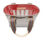 Handbag with a colorful strap on a white background