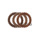 Set of three brown hair ties on a white background