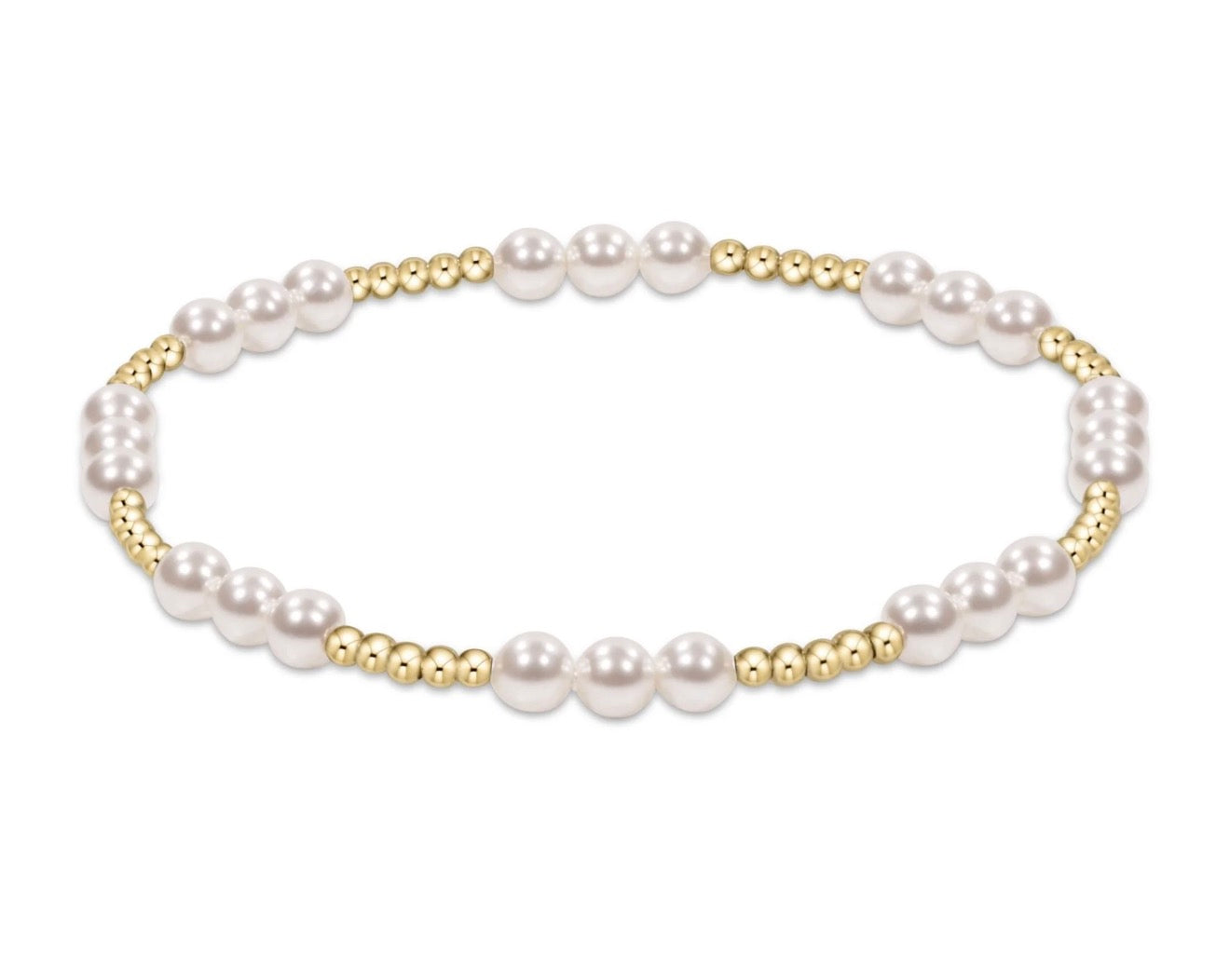 Enewton Gold and Pearl Beaded Bracelet Joy Pattern on a white background