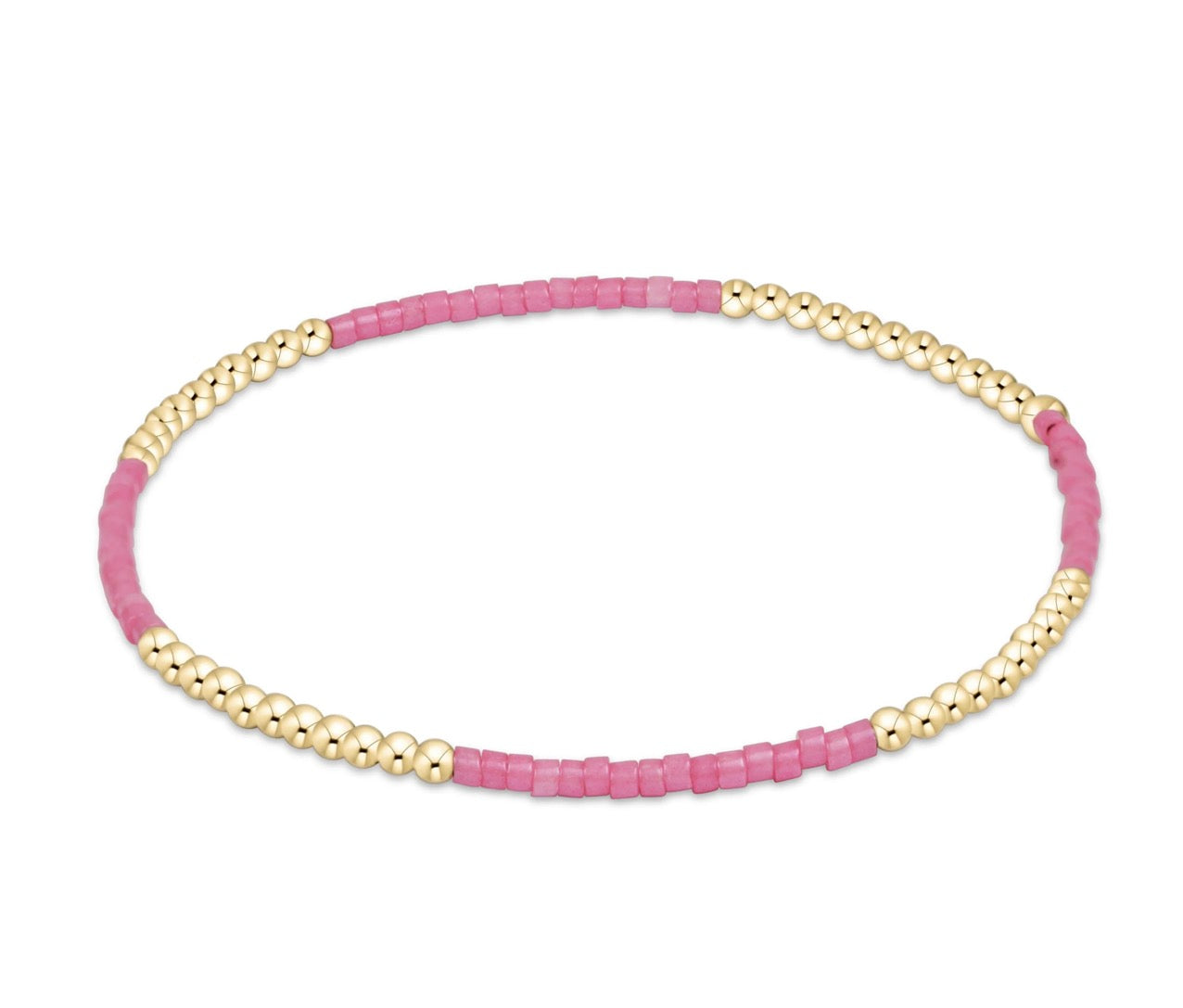 Enewton old and pink beaded bracelet on a white background