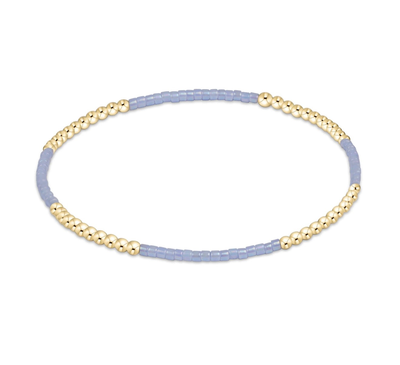 Blue beaded bracelet with gold beads