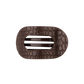 Brown crocodile-patterned hair clip with on a white background