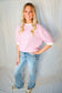 Striped Contrast Trim Banded Bottom Top