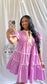Sweet Lilac Bubble Sleeve Mini Dress