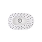 White pouch with black polka dots and 'Teleties' branding on a white background
