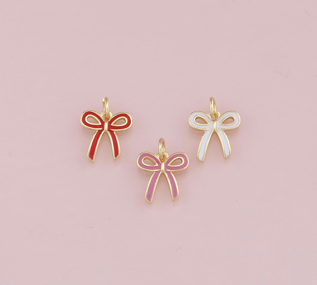Enamel Bow Charm Pendant