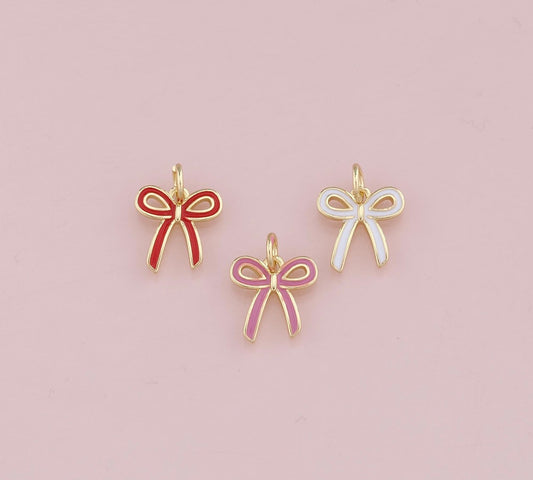 Enamel Bow Charm Pendant