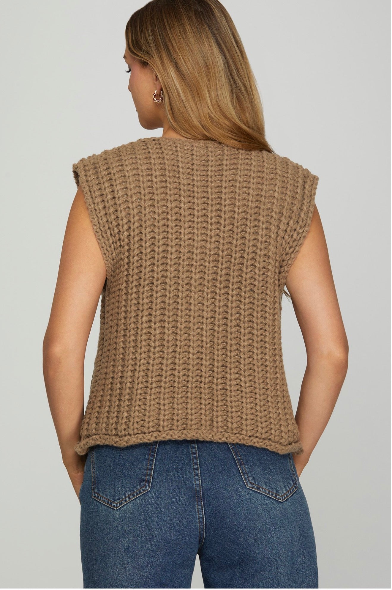 Sleeveless Chunky Knit Sweater Vest