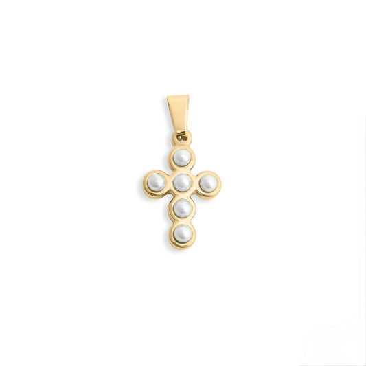 Pearl Cross Charm