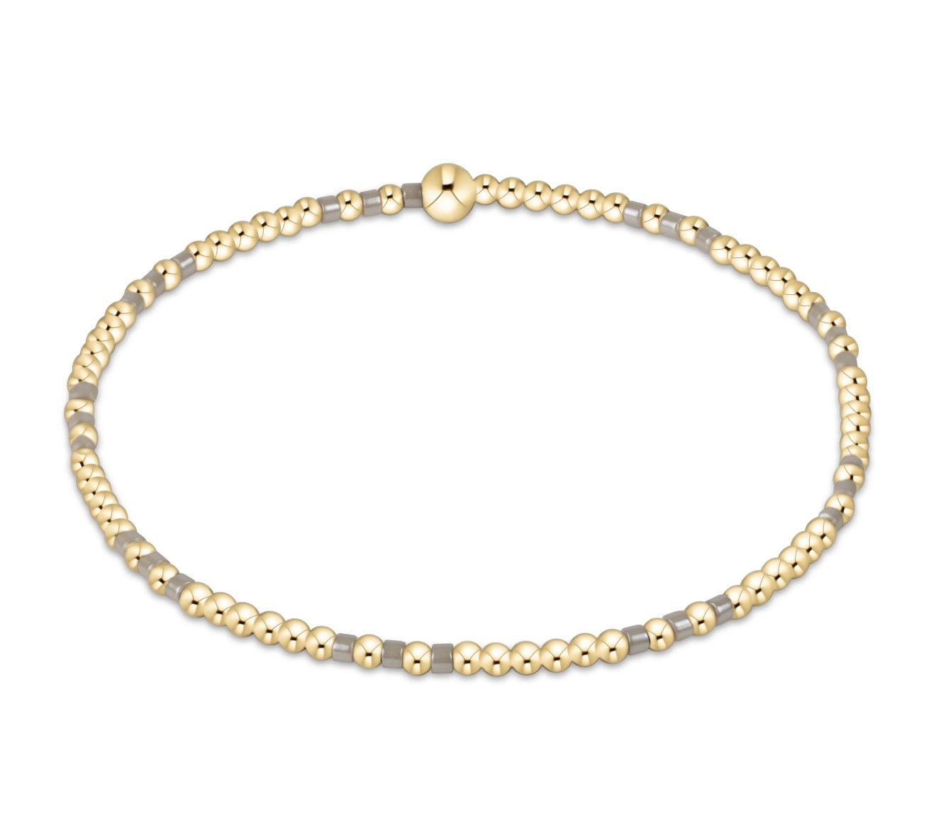 ENewton Hope Joy Pattern 2mm Bead Bracelet - Taupe With A Twist