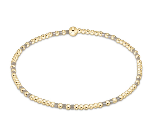 ENewton Hope Joy Pattern 2mm Bead Bracelet - Taupe With A Twist