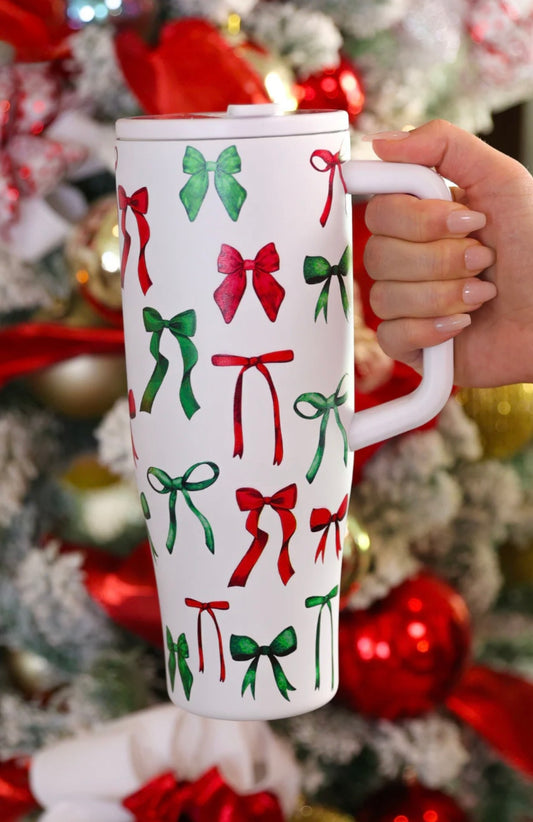 Midnight Bow Christmas Edition Sleek Tumbler