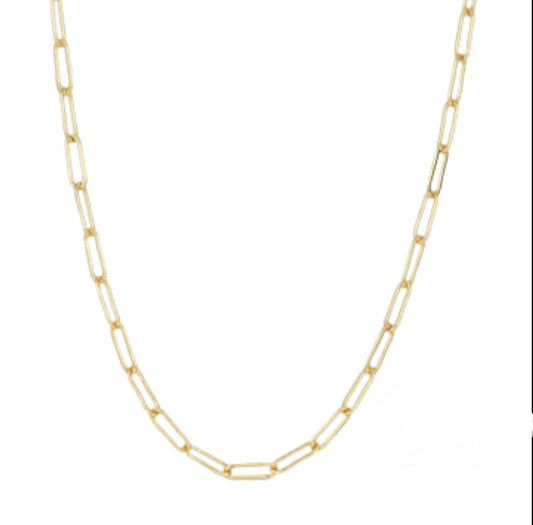 "Carla Chain" ~ 18k GP Paperclip Chain (Waterproof)