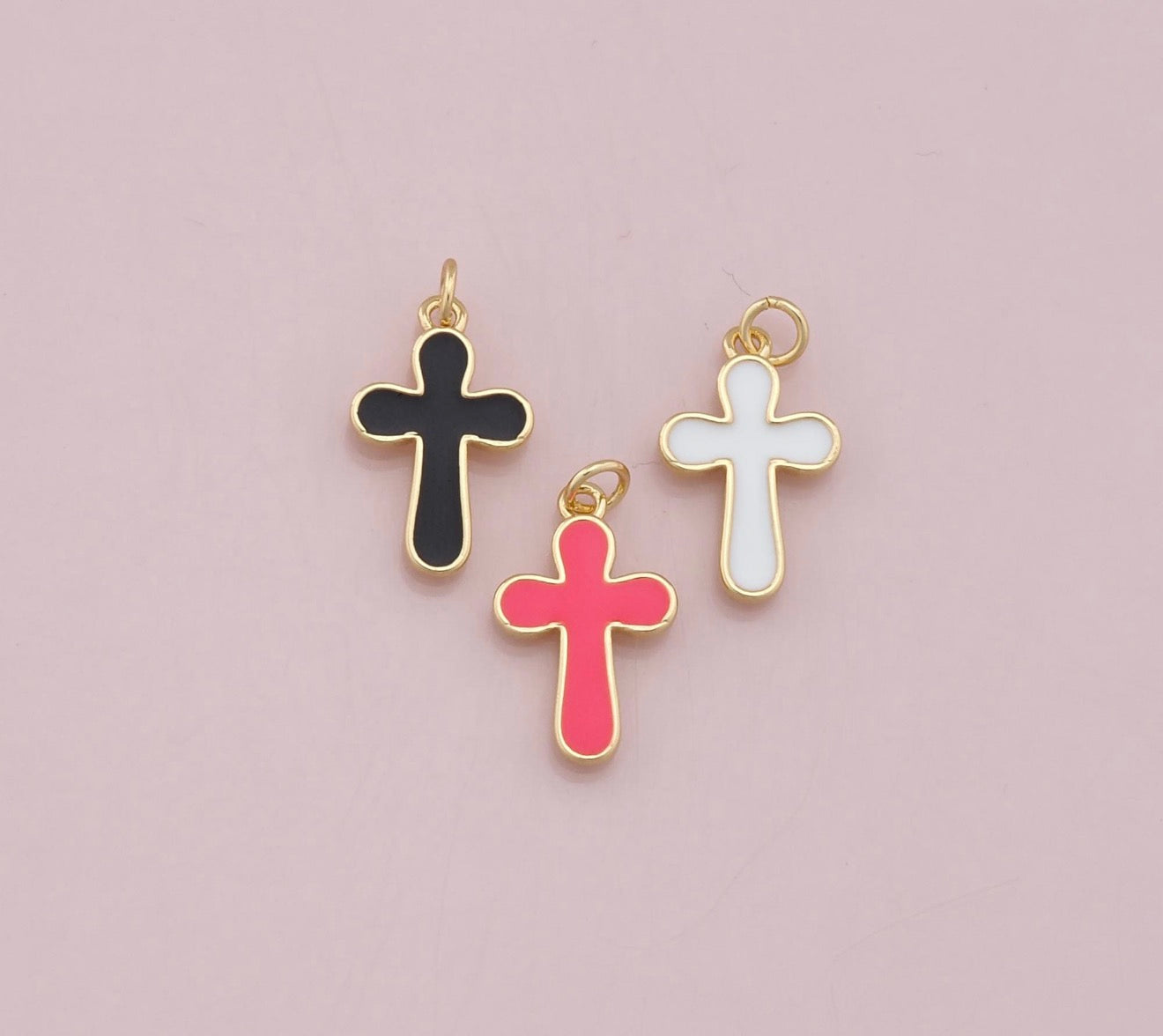 Enamel Filled Cross Charm Pendant
