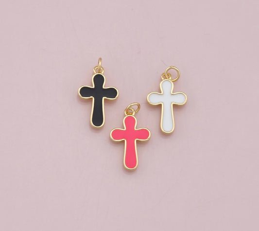 Enamel Filled Cross Charm Pendant