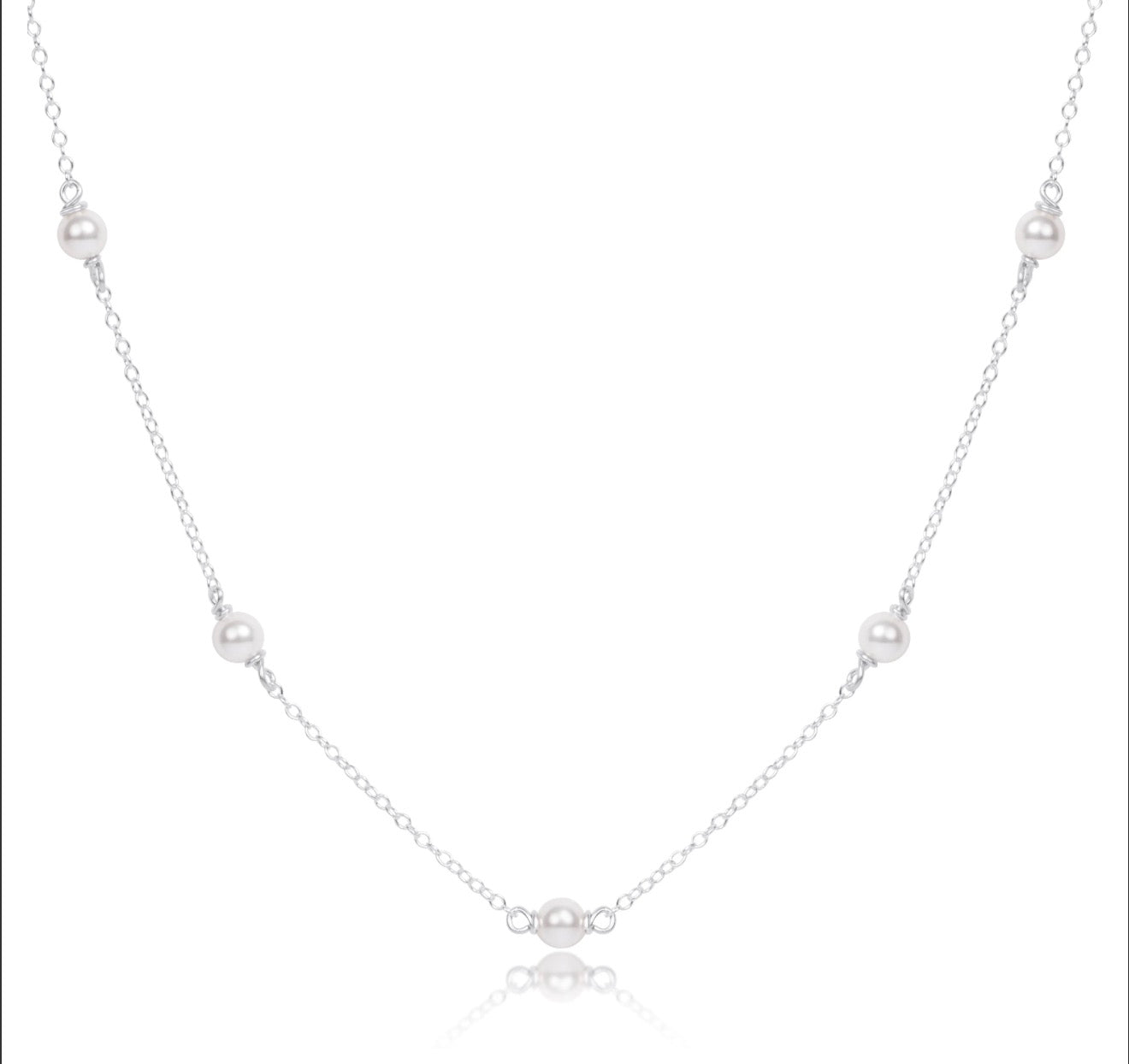 ENewton Choker Simplicity Chain Sterling - 4mm Pearl