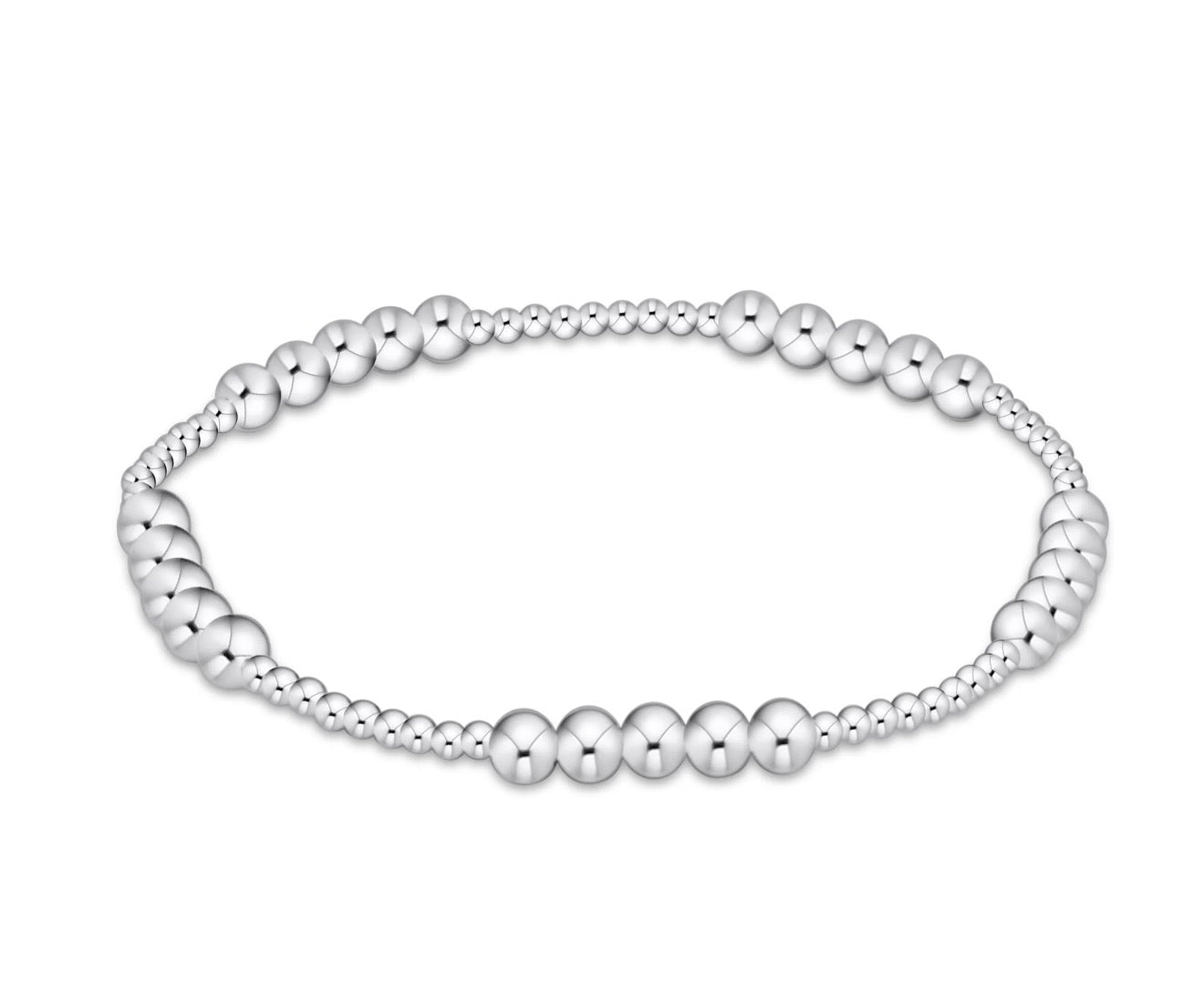 ENewton Classic Blissful Pattern 2mm Bead Bracelet - 4mm Sterling