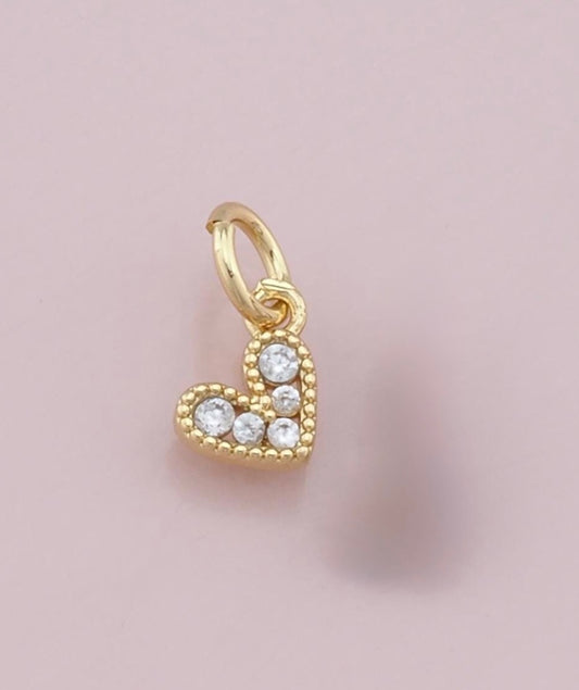 Tiny CZ Heart Charm Pendant