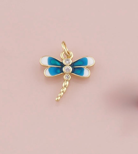 Dragonfly Enamel Pendant Charm