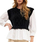 Cable Knit Sweater w/ Collared Shirt - Alleigh Mak & Co 