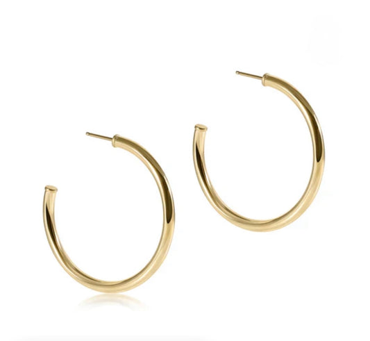 ENewton Round Gold 1.5" Post Hoop 3mm Smooth