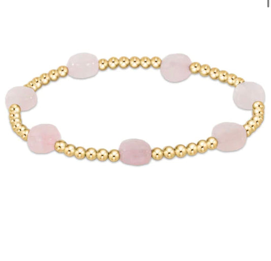 ENewton Admire Gold 3mm Bead Bracelet Pink Opal